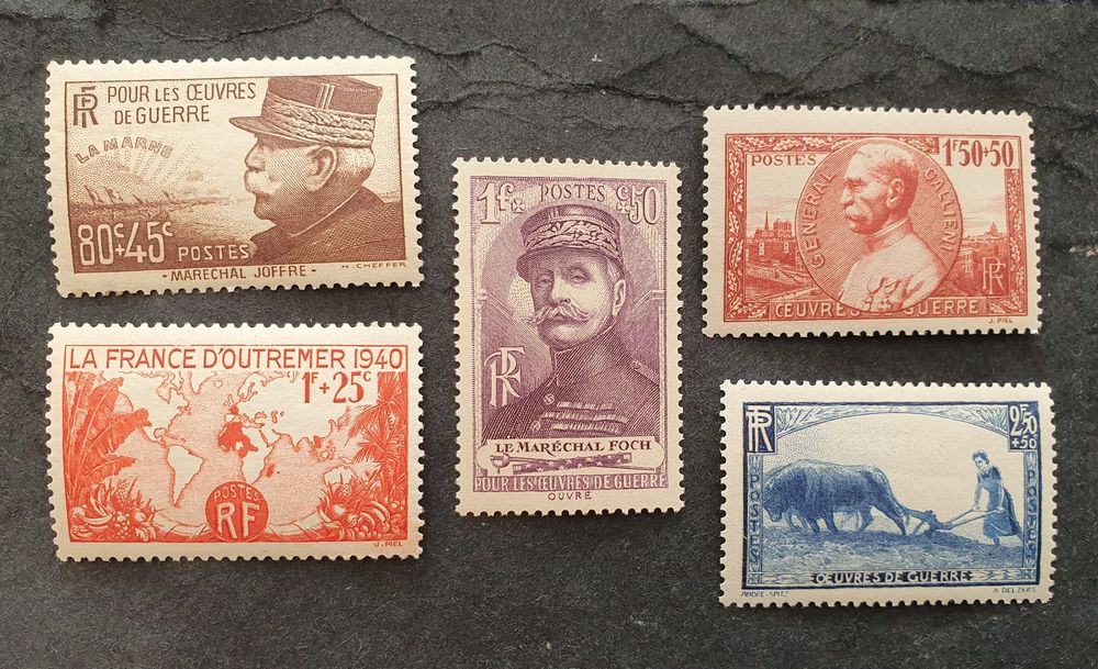 Timbres France 453 + s�rie 454 � 457 neufs 8 Jou�-l�s-Tours (37)