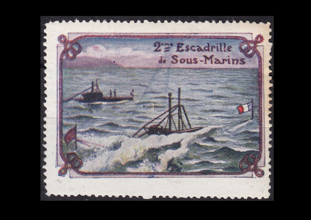 Timbres FRANCE vignette 2eme escadrille de sous marin WW1 19 1 Lyon 4 (69)