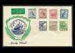 Timbres GRANDE BRETAGNE-GB Lundy lettre couronnement 1953 FD