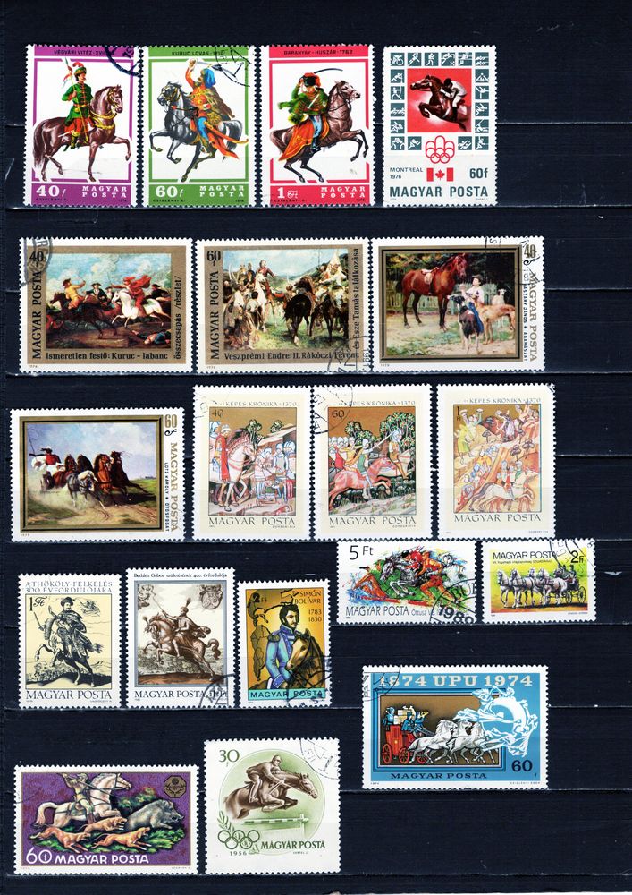 lot de 30 timbres de HONGRIE avec des CHEVAUX 2 Les �glisottes-et-Chalaures (33)