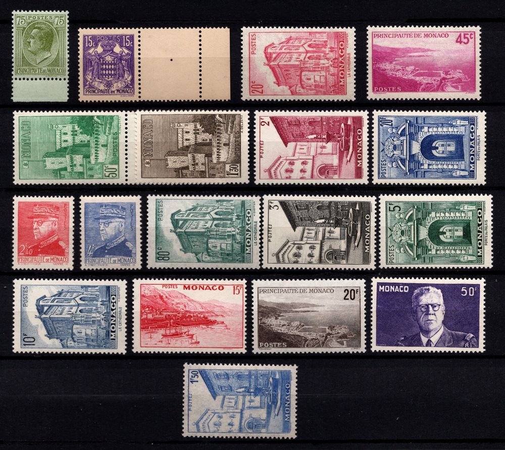 lot timbres Monaco 1925/46**, superbes 5 Cholet (49)
