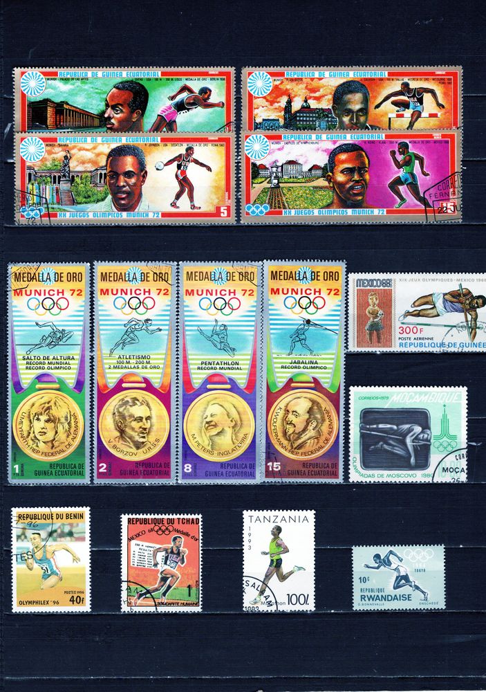 lot de 114 timbres du MONDE sur l'ATHLETISME 6 Les �glisottes-et-Chalaures (33)