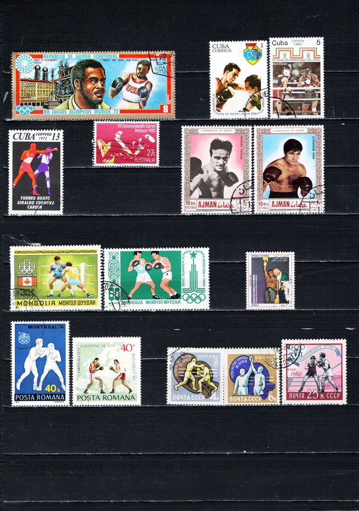 31 timbres du MONDE sur les SPORTS de COMBAT 2 Les �glisottes-et-Chalaures (33)