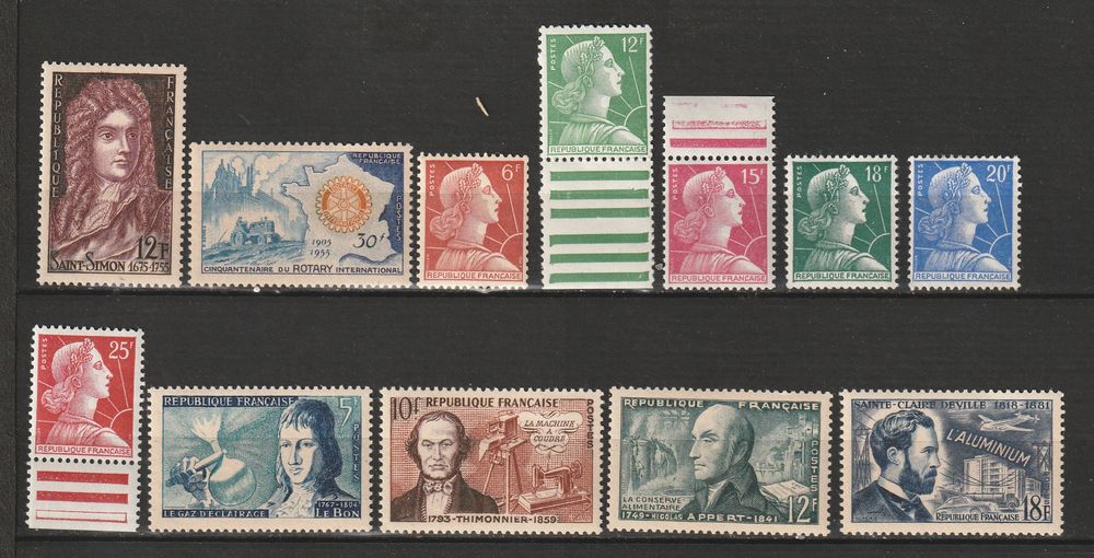 Timbres Neufs  Ann�e 1955 + 4 N�1011 19 Valros (34)