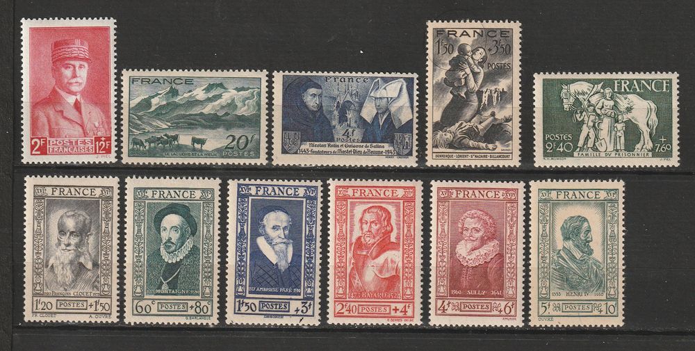 TIMBRES NEUFS **ANNEE1943
envoi par CHRONOPOST 8 Valros (34)