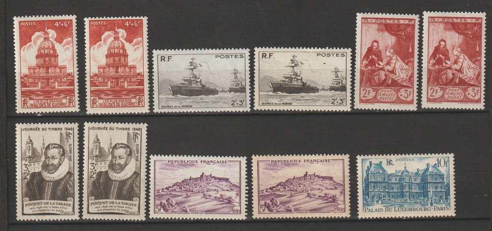 TIMBRES NEUFS** ANNEES 1944 et 1946
14 Valros (34)