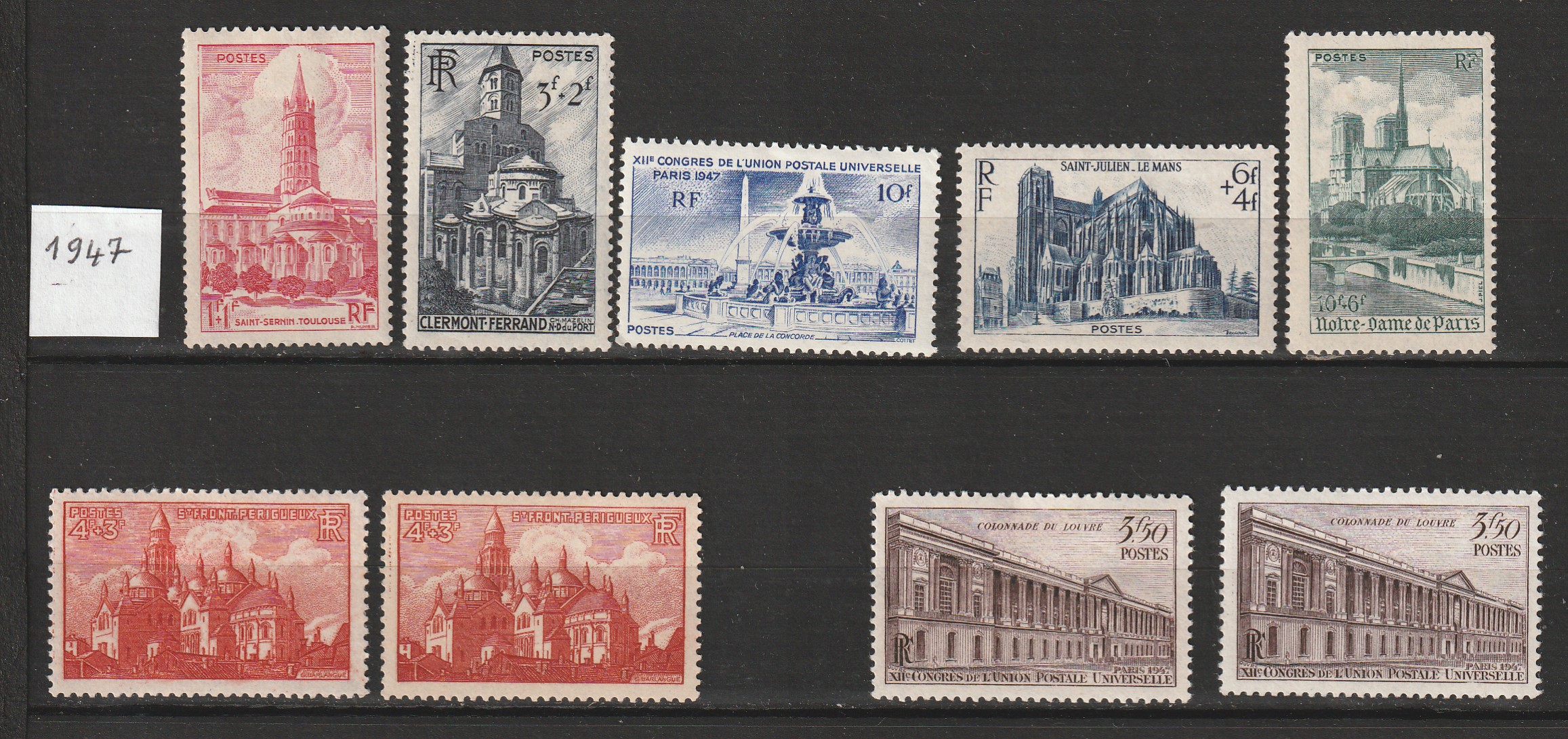 Timbres Neufs Ann�es 40 Charni�res clean 10 Valros (34)