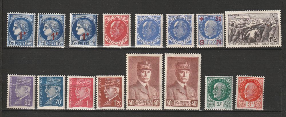 Timbres Neufs*avec CHARNIERE qqs adh�rences sur la gomme 17 Valros (34)