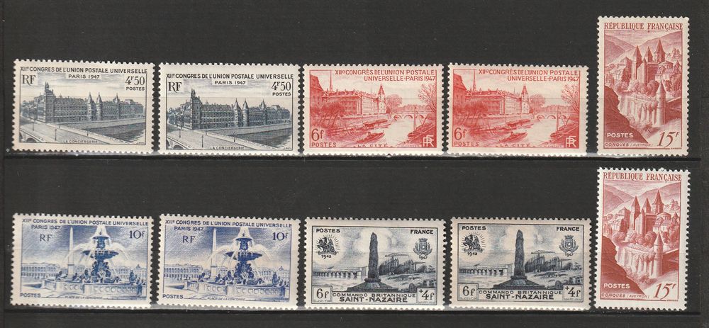 Timbres Neufs en double ANNEE 1947 12 Valros (34)