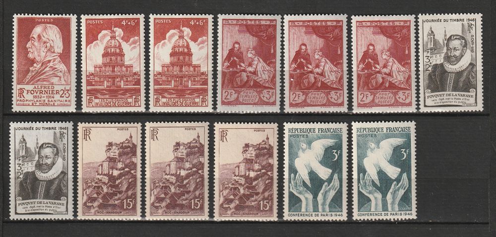 Timbres Neufs en double ANNEE 1946 5 Valros (34)