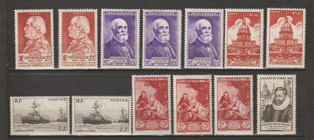 TIMBRES NEUFS** MULTIPLES ANNEE 1946
6 Valros (34)