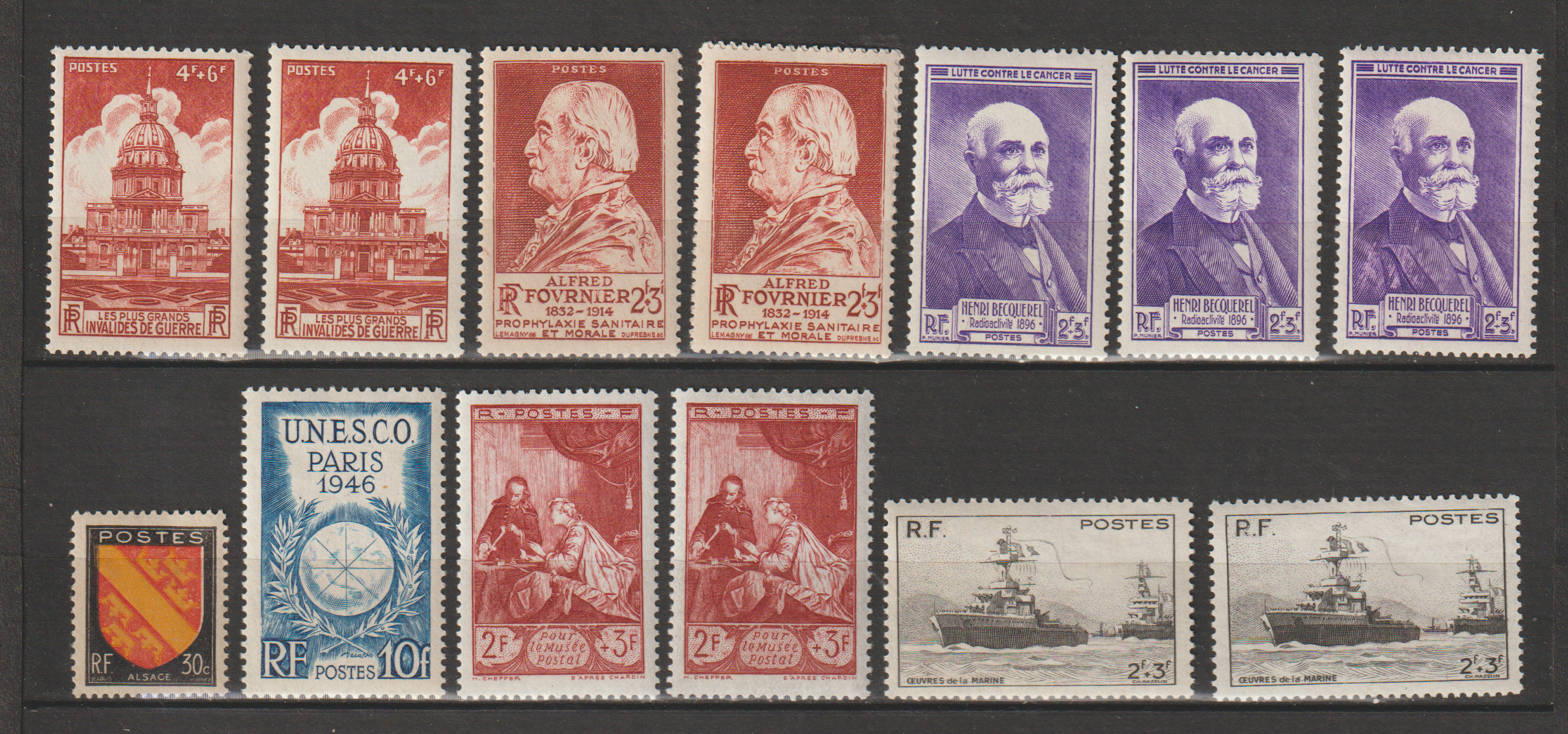 TIMBRES NEUFS** MUTIPLES  de 1946 7 Valros (34)