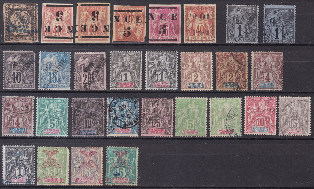 Timbres Nlle CAL�DONIE-1859-1904 YT entre 1 et 84 1 Lyon 1 (69)