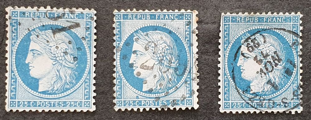 Timbres num�ros 60A � C oblit�r�s 11 % de la c�te 6 Jou�-l�s-Tours (37)