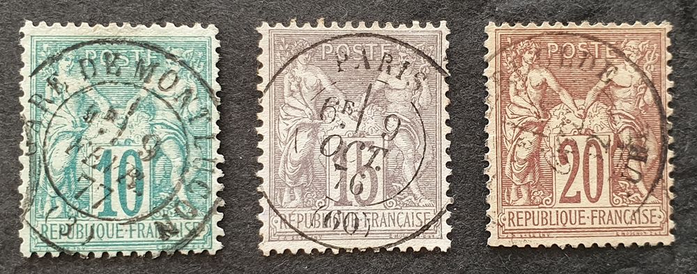 Timbres num�ros 65 ? 66 et 67 oblit�r�s 10 % de la c�te 6 Jou�-l�s-Tours (37)