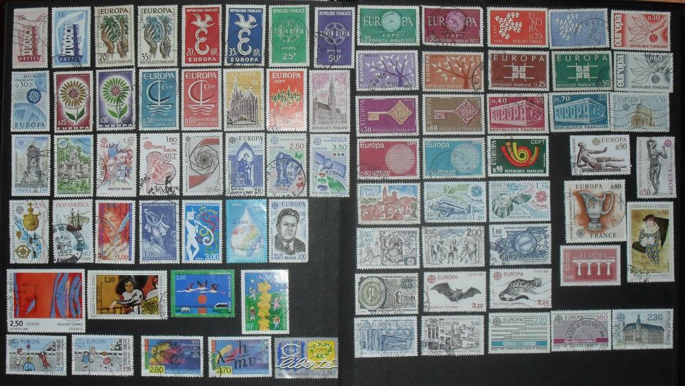 Lot de 77  timbres oblit�r�s EUROPA de France. 17 Montreuil (93)