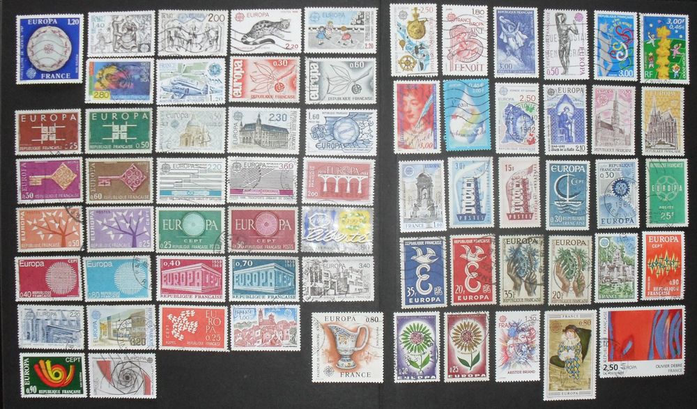 Lot de 65  timbres oblit�r�s EUROPA de France. 0 Montreuil (93)