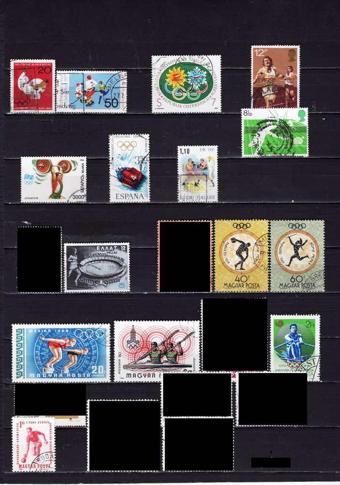 lot de 55 timbres de PAYS d'EUROPE sur les SPORTS 3 Les �glisottes-et-Chalaures (33)