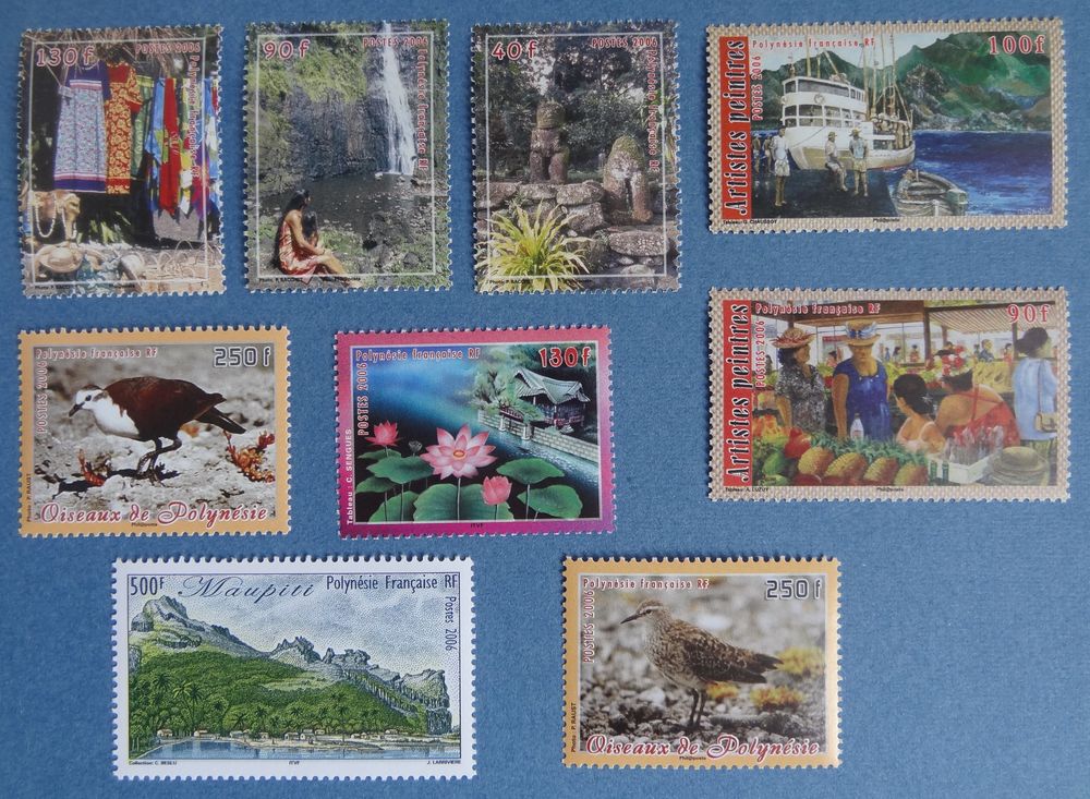 Lot de 25 timbres** de Polynésie 2006 8 Chaumontel (95)