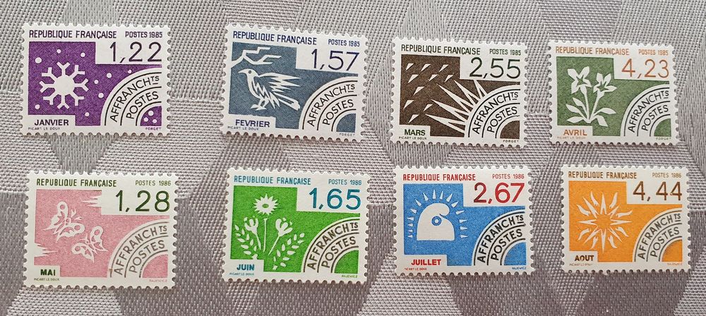 Timbres Pr�os 186 � 193 neufs u � 75% faciale 3 Jou�-l�s-Tours (37)