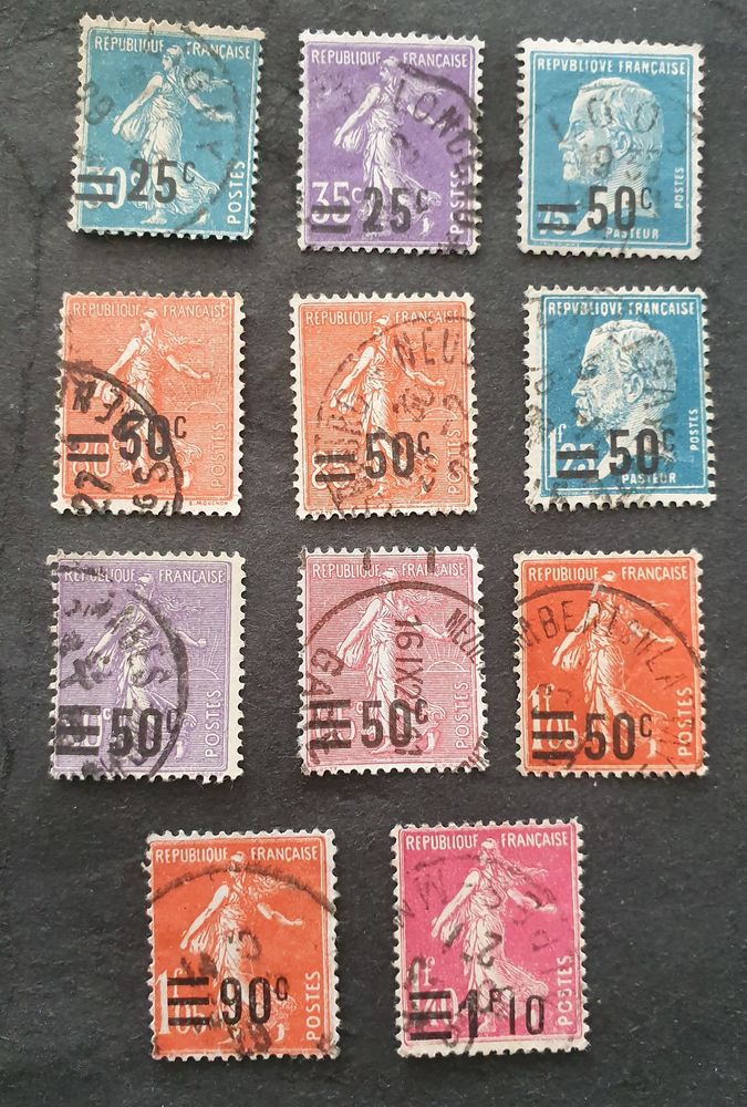 Timbres s�rie 217 � 228 France oblit�r�s 2 Jou�-l�s-Tours (37)