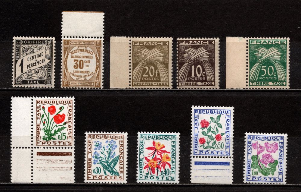 Timbres Taxe France**, superbes 17 Cholet (49)