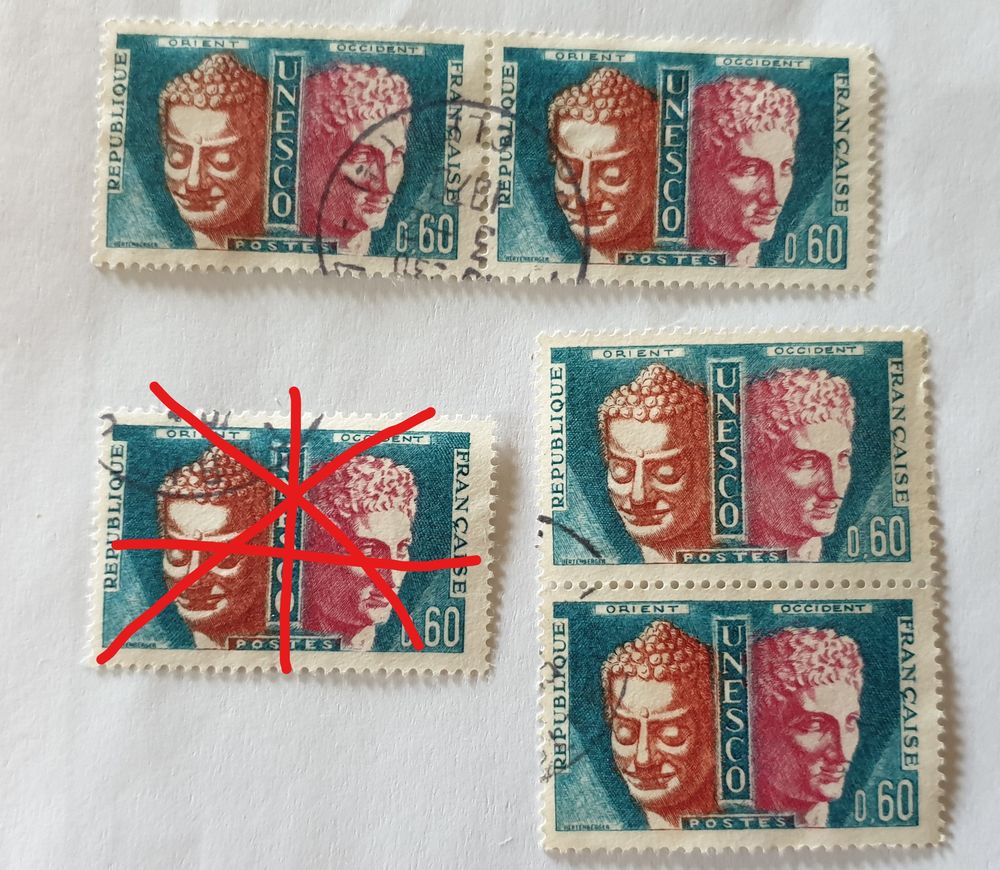Timbres unesco france  oblit�r� 1965 - orient occident 0 Marseille 9 (13)