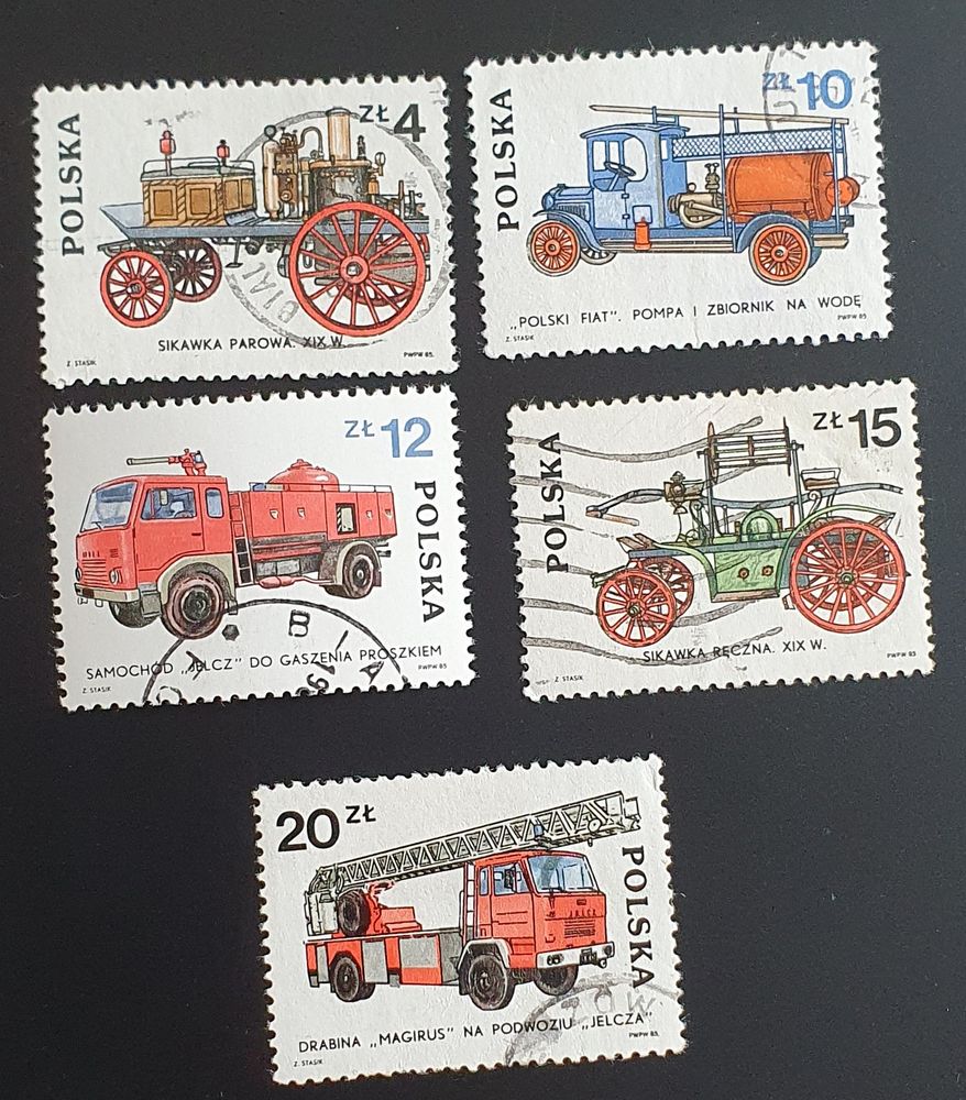 Lot de timbres sur les v�hicules de pompiers POLOGNE 1 Saint-Ouen (93)