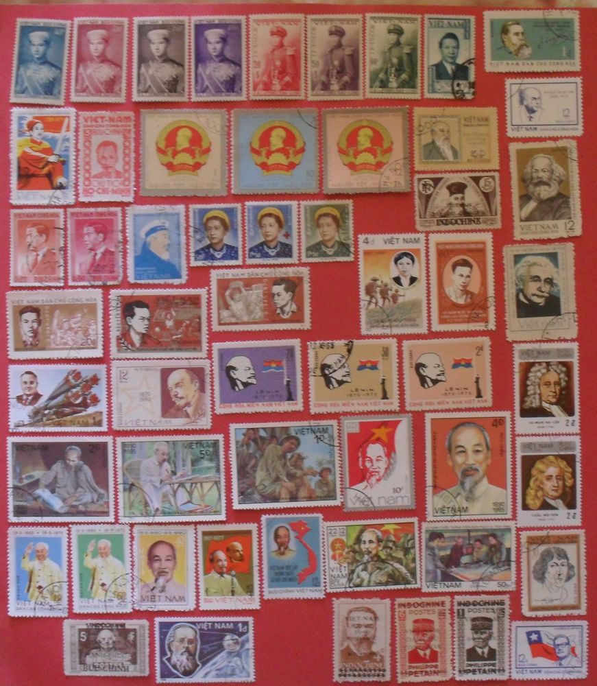 Lot de 56 timbres du Vietnam 15 Montreuil (93)