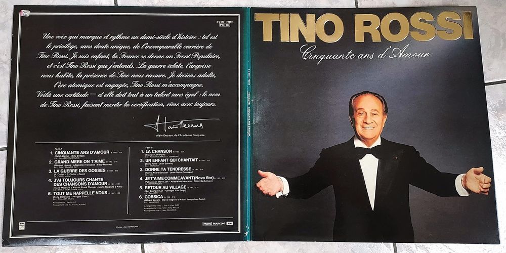 TINO ROSSI -33t- CINQUANTE ANS D'AMOUR -GRAND-MÈRE ON T'AIME 4 Tourcoing (59)