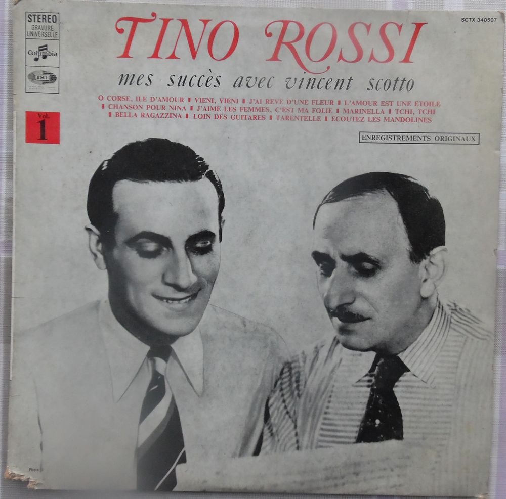 TINO ROSSI mes succ�s avec Vincent Scotto 33T O CORSE MARINE 15 Castries (34)