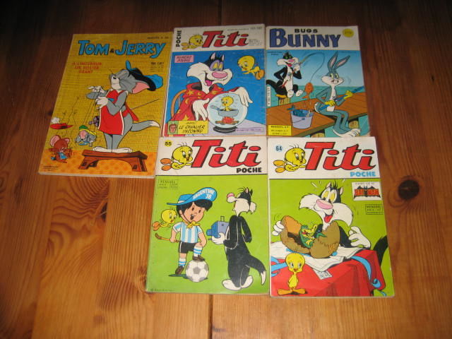 lot 5 bd TITI POCHE BUGS BUNNY TOM ET JERRY sagedition ann�es 70 10 C�zy (89)