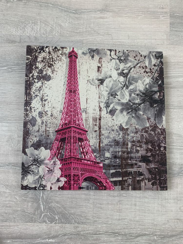 Toile cadre tour eiffel gris et rose 3 Bologne (52)