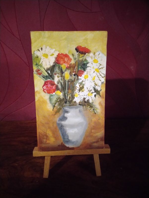 toile sur chevalet, bouquet de fleur champ�tre 9 Mitry-Mory (77)