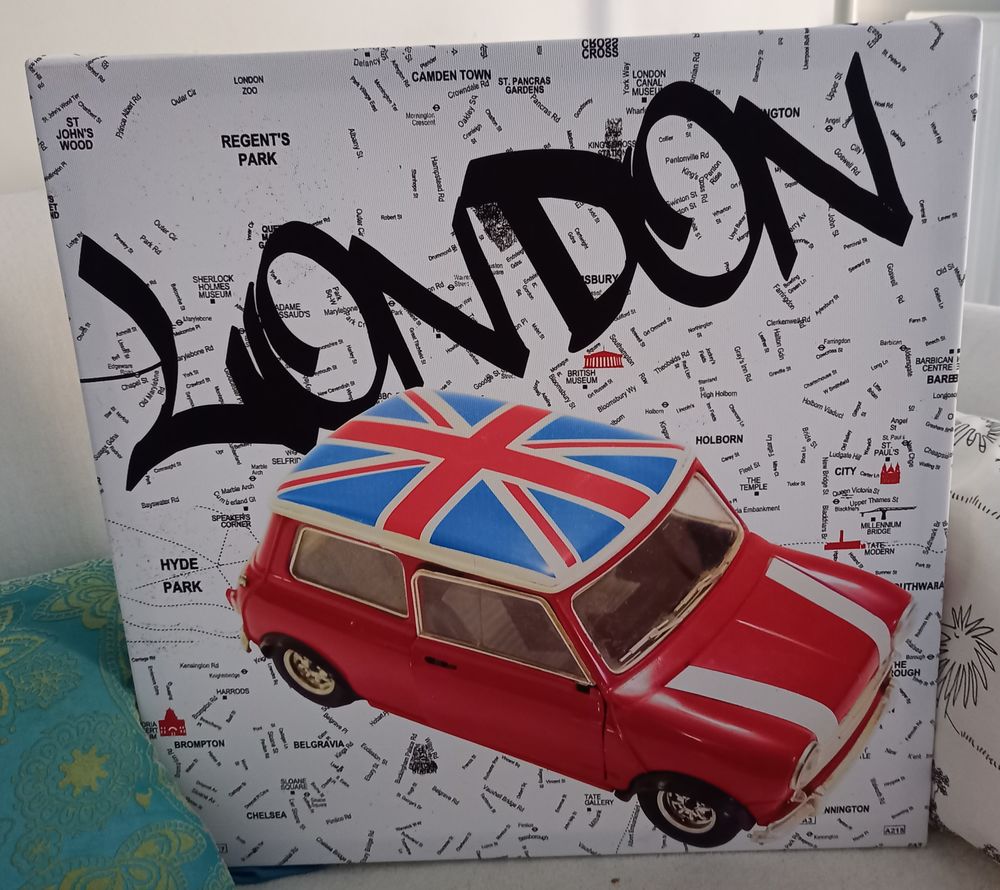 Toile motif LONDON et mini austin 5 Le Pouliguen (44)