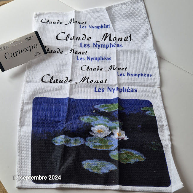 Torchon nid d'abeille Claude Monet  NYMPHEAS  n� 1 8 Saumur (49)