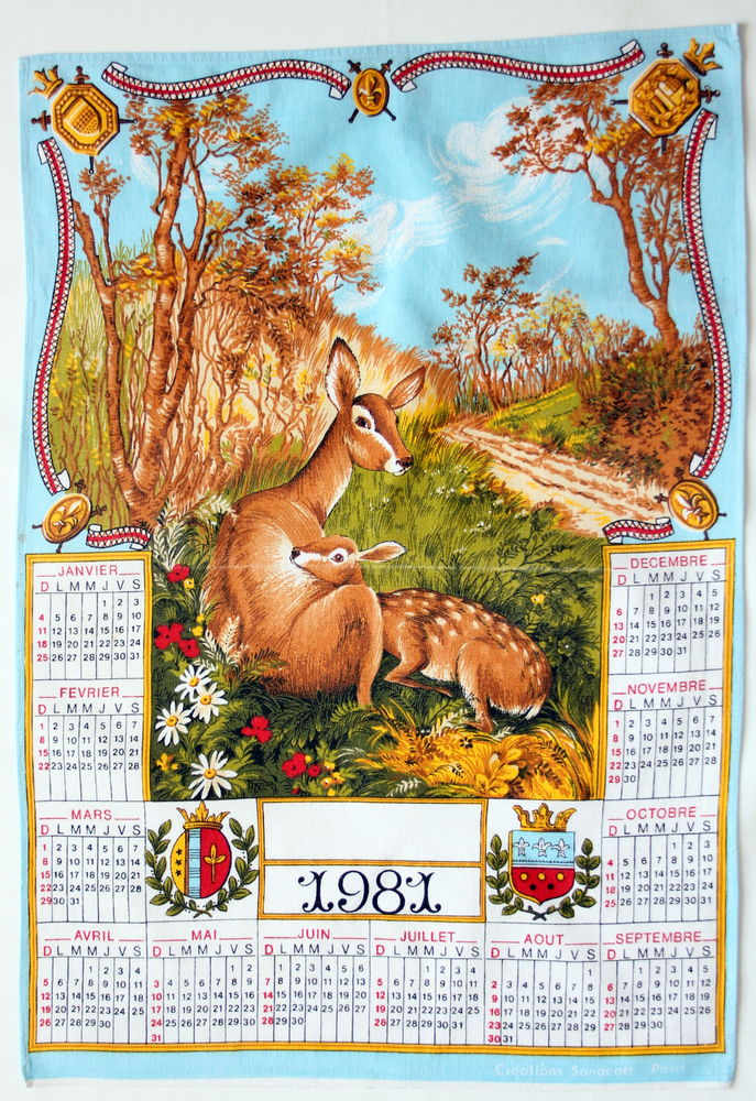 Torchon calendrier 1981
coton 15 Issy-les-Moulineaux (92)