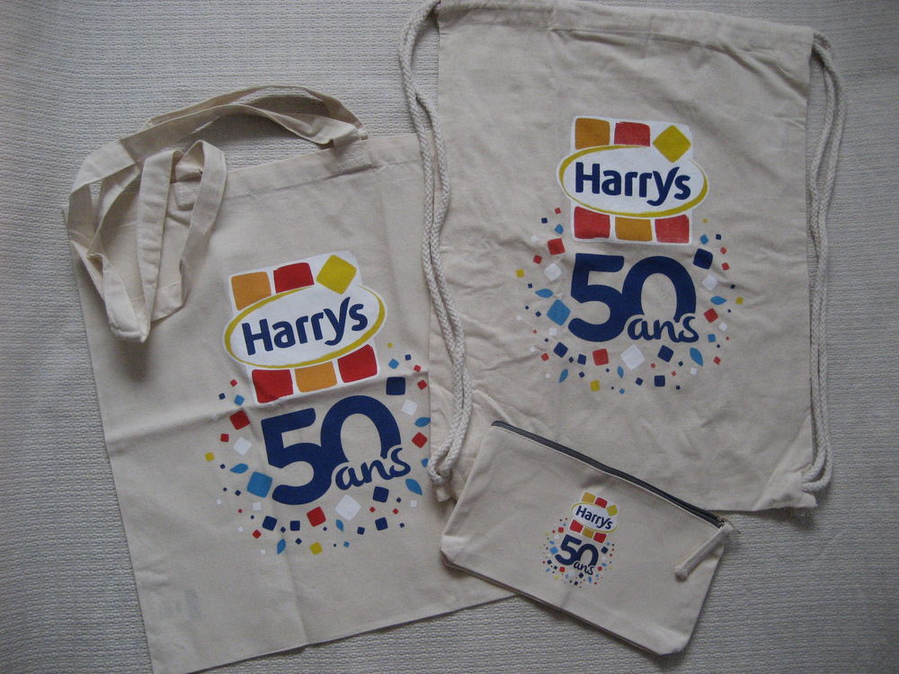 tote bag + sac sport ficelle + trousse coton HARRYS 9 Reims (51)
