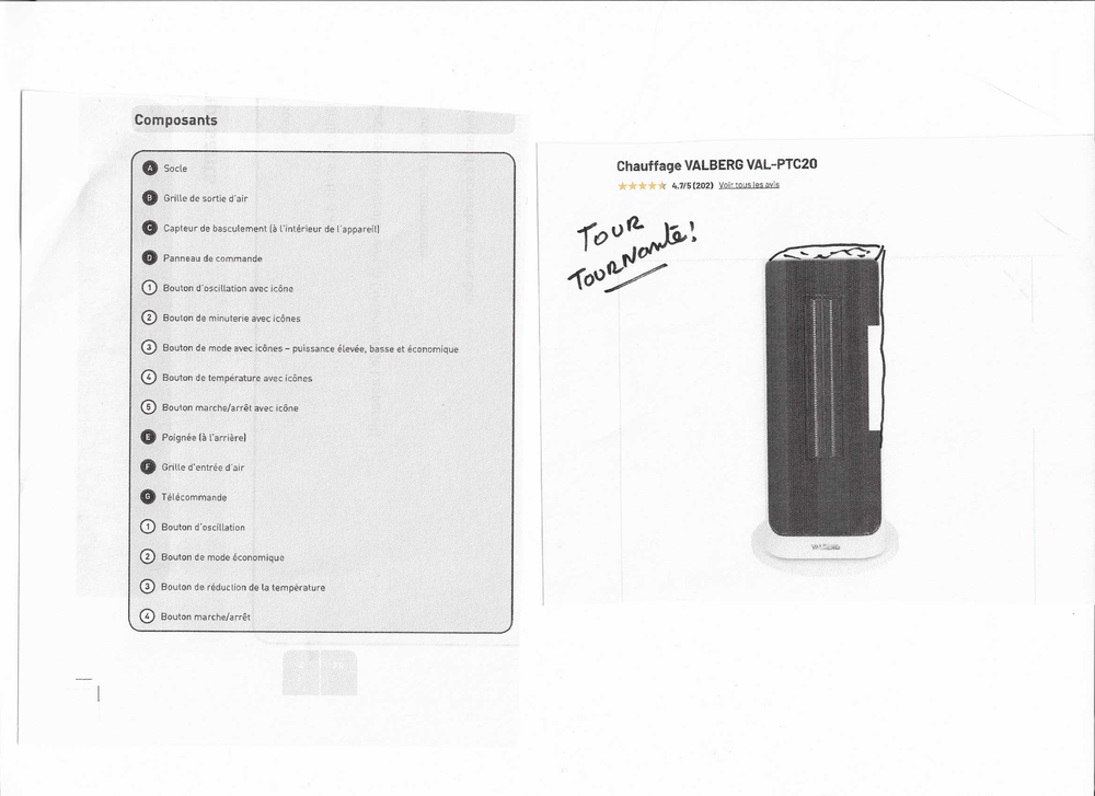 Tour  VALBERG   rotative ,chauffage c�ramique 10 Thorigny-sur-Oreuse (89)