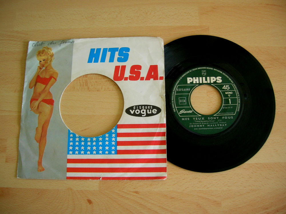 45 Tours JOHNNY HALLYDAY Mes yeux sont fous - JUKEBOX 38 Nantes (44)