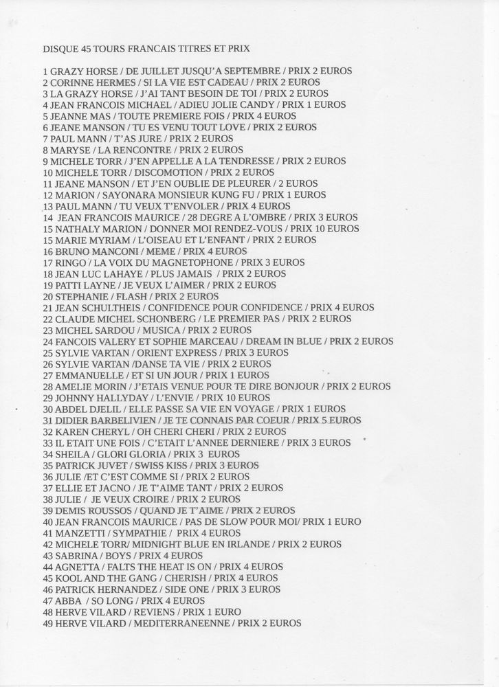 45,tours vari�t� fran�aise et �trang�re 2 Chaponost (69)