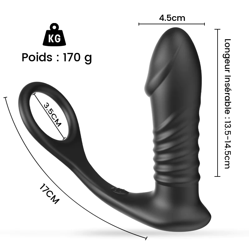 Sex-toys télescopique avec anneau pénien massage prostate 40 Montmort-Lucy (51)