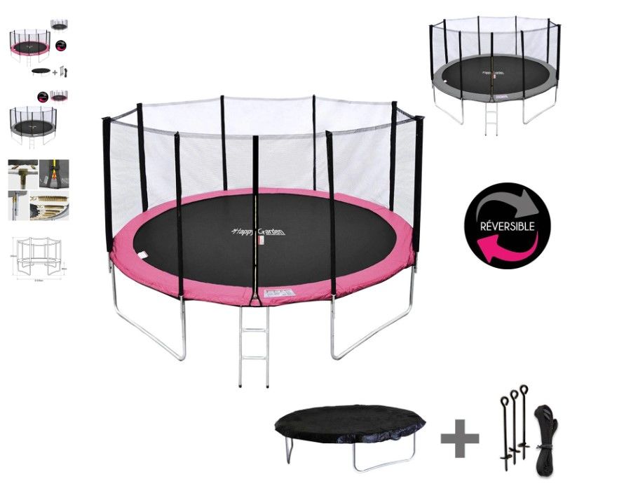 Trampoline 430cm r�versible rose / gris 99 Saint-G�ly-du-Fesc (34)