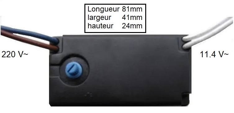 Transformateur �lectrique 220V/11.4V avec bouton bleu 26 Saint-Amand-Montrond (18)