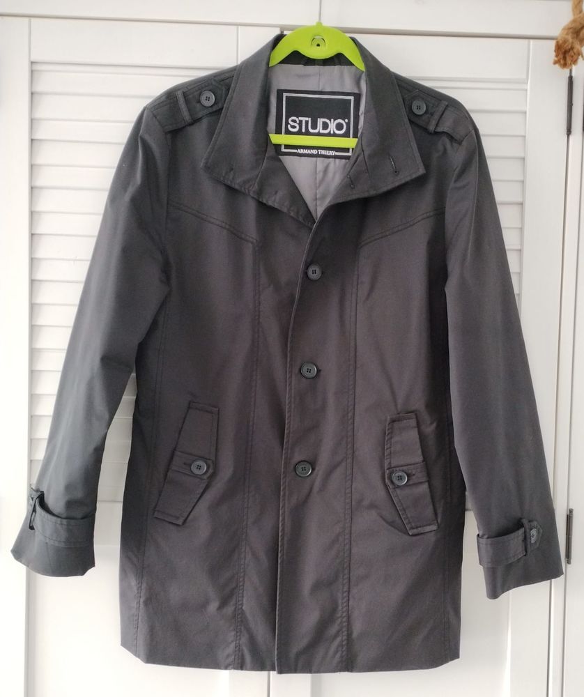 Trench Coat Trois-Quarts Homme - Noir - 64% Coton 10 Maureilhan (34)