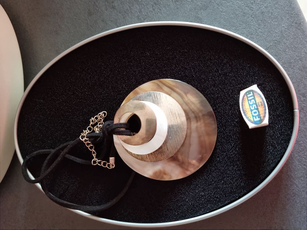 Tr�s joli collier Fossil avec nacre. Neuf 15 Oullins (69)
