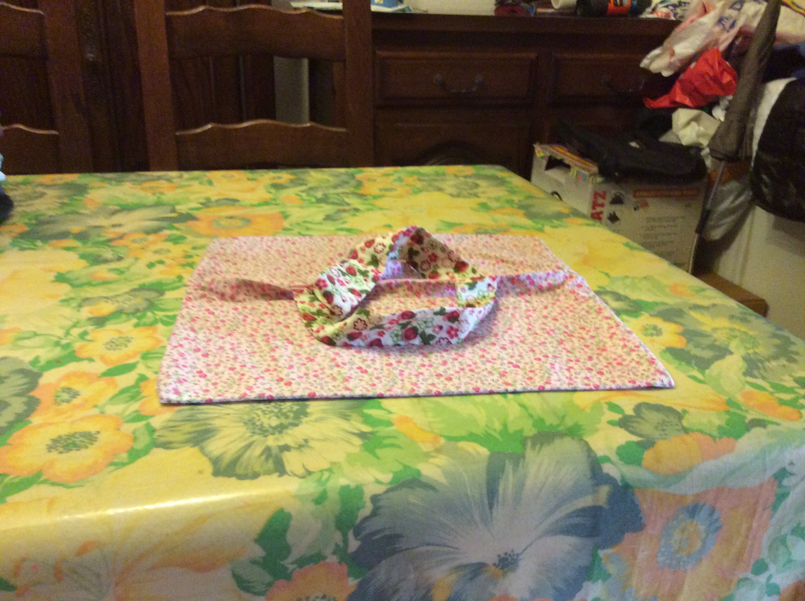 Tr�s joli sac � tarte pour les transporter fait main en coton 10 Brou (01)