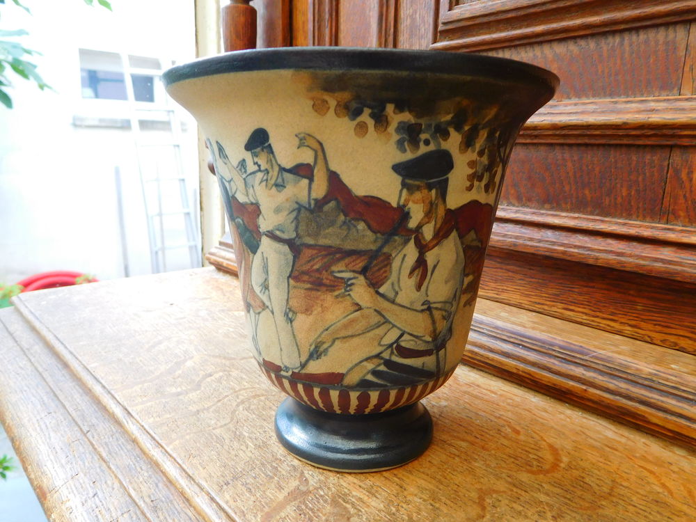 Tr�s joli vase en gr�s de Ciboure sign� 120 Vitry-sur-Seine (94)