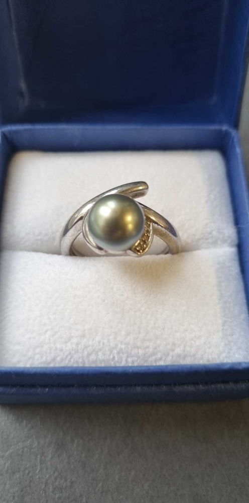 Tr�s jolie bague en argent T56 et perle de tahiti 60 Oullins (69)