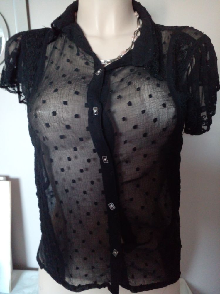 Tr�s jolie chemisier en voile de couleur noir 6 Auneau (28)